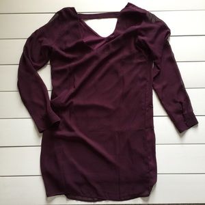 NWT Charming Charlie Long Sleeve Purple Dress